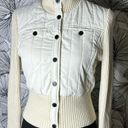 BCBGMAXAZRIA Puffer Knit Jacket In Cream Photo 0