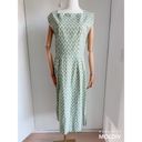 Handmade Vintage 1950s Style Sheath Dress Green Print Midi Length Size Medium  Photo 2