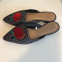 A New Day  Rose Embroidered Mules Size 6 Photo 0