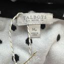 Talbots  Sweater Womens Medium Petite Black White Polka Dot Retro Pin Up Preppy Photo 6