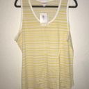 LuLaRoe  Tank Top Yellow w/ White Stripes Sz 3X NWT Scoop Neck Sleeveless Summer Photo 0