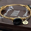 Onyx Bourbon and Bowties Women’s Black  Gold Plated Wire Wrapped Bangle Bracelet Photo 0