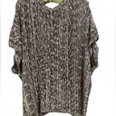 a.n.a  & Ava Black White Textured Knit Cotton Open Face One Size Wrap Sweater Top Photo 3