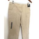 Krass&co NY &  Linen Cotton Blend Crop Straight Leg Khaki Pants Sz 4 Photo 2