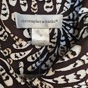 Christopher & Banks New  Button Up Brown and White Floral Blouse Size‎ Medium Photo 2