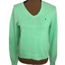 Ralph Lauren  Sport 100% cotton classic fit polo v-neck sweater lime green size L Photo 0