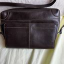 Liz Claiborne  Faux Leather Purse Crossbody Bag Dark Brown Contrast Stitching Photo 1