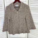 Coldwater Creek  Rainbow Confetti Cardigan Sweater Small Beige 3/4 Bell Sleeve Photo 11