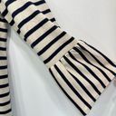 A loves A  Beige & Dark Navy Striped 3/4 Bell Sleeves Cotton Blend Sweater Small Photo 7