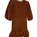 Rusty byTiMo Corduroy Mini Flounce Dress  Brown Quarter Sleeve Photo 1