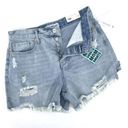 YMI Jeans NWT  Women's Distressed High Rise Mom Shorts Blue Light Wash Size 7/28 Photo 0