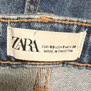 ZARA Light Wash High Rise Straight Leg Raw Hem Jeans Photo 8