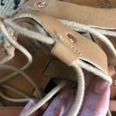 American Eagle Leather Lace Up Flat Sandal Sz. 9 Brown Festival Strappy Boho Photo 6