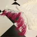 Maje Lila Fringe Hot Pink Dip Dye Long Sleeve Top White & Ombre Magenta sz1 = S Photo 8