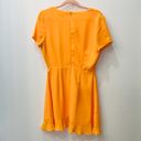 Blue Blush Boutique Blush Wild Tangerines Faux Front Wrap Mini Dress with Ruffled Hem size small.  Photo 7