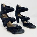 Raye  Revolve Nat Black Suede Knotted Heels Strappy Knot EU 39.5 Fits US 8.5 Photo 0