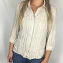 Coldwater Creek  Linen Button Striped Top S Photo 1