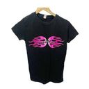 Tultex Speed Rack  Womens Black Pink Short sleeved T-Shirt Size M Fitted Photo 0