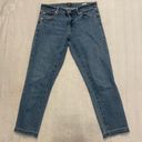 Gap  Girlfriend Raw Frayed Hem Denim Jean Cropped Dark Indigo Women’s Size 26 Photo 1