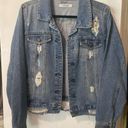 Distressed Purdue Denim Jacket Size L Photo 0