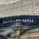 American Eagle  Mid Rise Skinny Kick Jeans Distressed Dark Blue W 6 X Long x 34.5 Photo 2