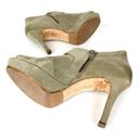 Paul Green  Suede Platform Peep Toe Booties Cutouts Side Zip High Stiletto Heel 7 Photo 8