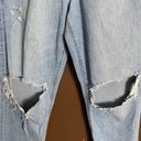 American Eagle  Sz 10 Reg Curvy Mom Jean Distressed Blowout Knee Light Wash Denim Photo 2