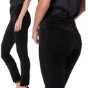 Paige  Hoxton Ankle Skinny Velvet High Waist Jeans Black Overdye Size 24 NEW Photo 4