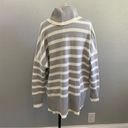 Loft  Oversized Slouchy Striped Turtleneck Cotton Knit Sweater Size Small NWT Photo 2