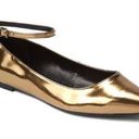 Gap Gold Pointed Toe Ankle Strap Flats Photo 0