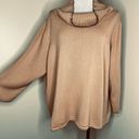 Rafaella  Sweater 3X Cowlneck Tan Knit 100% Cotton Pullover Minimalist Neutral Photo 2