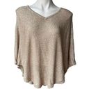 Chico's Chico’s Gold Metallic Sweater Poncho, Sz S/M Photo 4