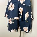 BB Dakota NWT  Gardenia Party Dress 4 Floral Blue Cream Ruffle Mini Tiered Sheath Photo 4