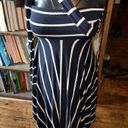 Elan  convertible navy & white striped knit S maxi skirt Photo 2