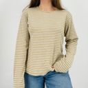 Woolrich  slouchy two tone oatmeal striped crewneck longsleeve shirt top size L Photo 7