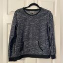 Nicole Miller  Black- Gray Soft Fleece Light Pullover Top Front Pocket Sz Medium Photo 0