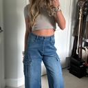 Halara Wide Leg Cargo Knit Denim Jeans Photo 0