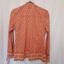 Angie  ORANGE GOLD FLORAL BEADED SEQUIN LONG TIE SLEEVES COLLAR SHIRT BLOUSE TOO Photo 5