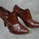 Ralph Lauren NWOT Lauren  Leather faux croc Latisha ankle bootie. Size 9B Photo 1