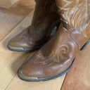 Justin Boots Brown Leather Justin Cowgirl Boots Photo 2