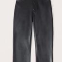 Abercrombie & Fitch Abercrombie Black High Rise Leather 90s Straight Pant Photo 3