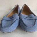 Talbots Women's  Blue Suede Leather Penny Loafers Size 7.5W EUC Photo 1