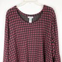 Houndstooth Catherines Plus Size 2X Top 22W 24W Red Black  Scoop Neck Stretch 236 Photo 3