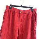 Wonderly  Red 100% Cotton Wide Leg Textured Stretchy Pants ~ Size Large Photo 2