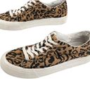 Madewell  Sidewalk Cheetah Sneakers Brown Size 6.5 Low Top Lace Up Canvas Casual Photo 3