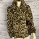 Nine West  Catty coat leopard faux print, large wrap ribbon closure size large Photo 4