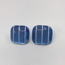 Vintage Blue 🛍 SALE 4/$20  Striped Square Earrings Photo 2