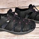 Khombu  Ashley Black with Purple Fisherman Sandals Size 7M Photo 5