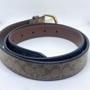 Coach NWOT  Canvas Leather Belt With Classic Signature Logo large size Photo 3