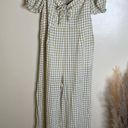 NWOT GINGHAM COTTAGECORE JUMPSUIT Tan Size L Photo 1